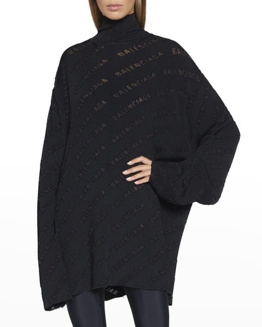 balenciaga logo turtleneck sweater
