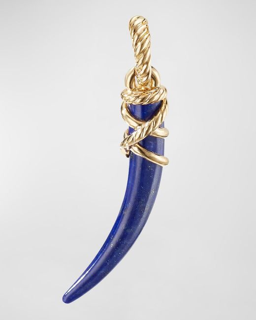 David Yurman Blue Tusk Pendant With 18k Gold, 42mm