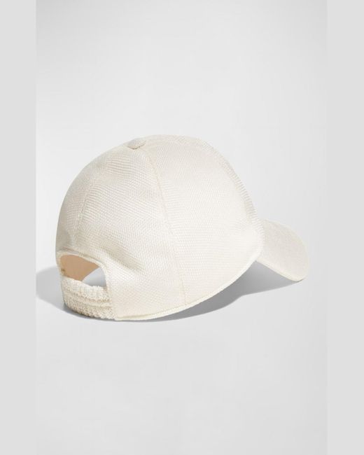 The Row White Caspian Silk Piqué Baseball Hat