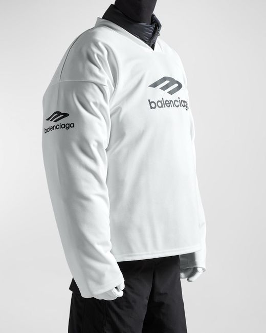 Balenciaga White 3B Sports Icon Ski T-Shirt for men