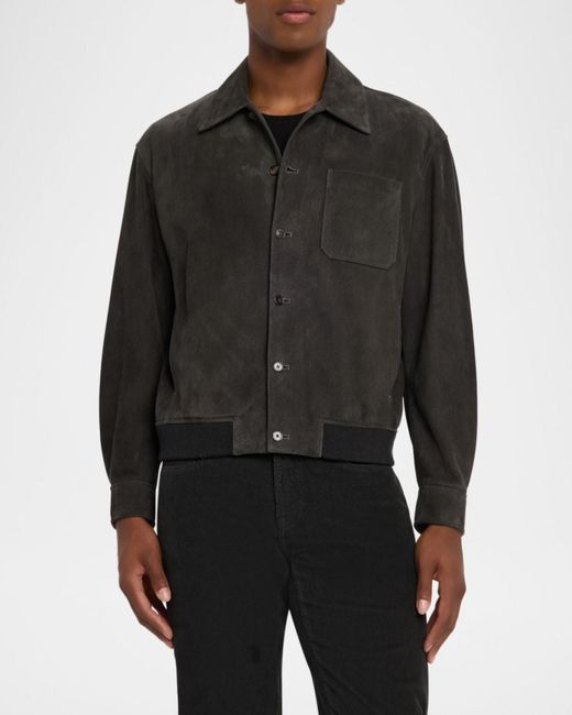 FRAME Black Apos;S Suede Bomber Jacket for men