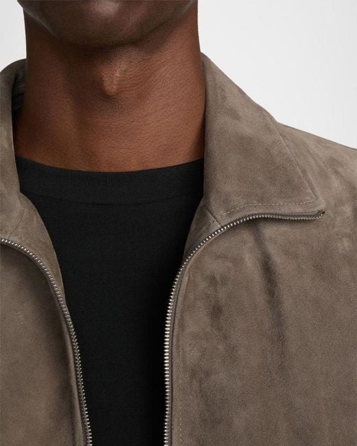 FRAME Brown Apos;S Suede Full-Zip Bomber Jacket for men