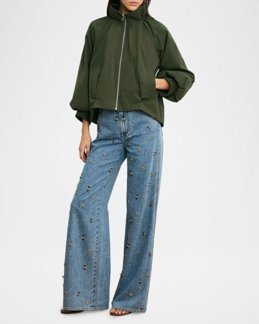 Veronica Beard Green Circe Blouson Jacket