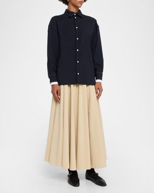 Marni Blue Double Contrast Cuff Button-Front Shirt
