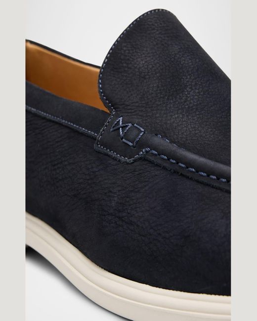 Peter Millar Blue Excursionist Nubuck Venetian Loafers for men