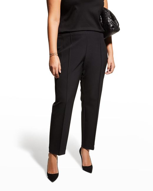 Lafayette 148 New York Black Plus Size Gramercy Acclaimed-Stretch Pants