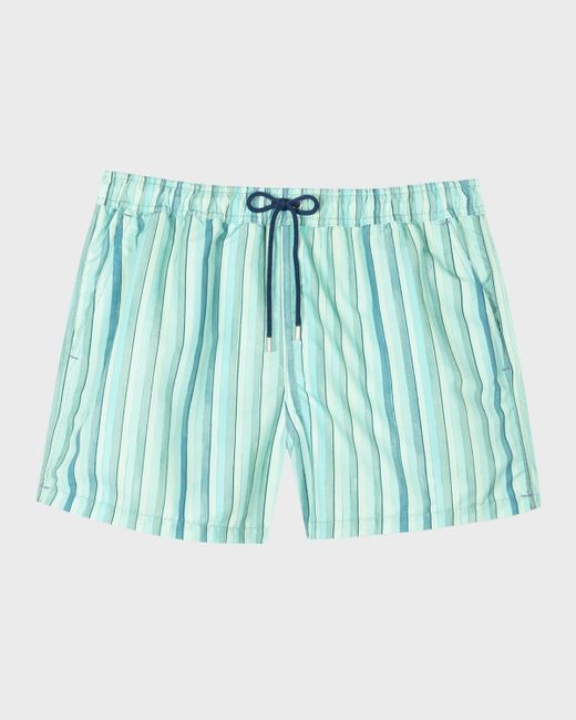 Paul Smith Blue Paint Stripe Swim Trunks for men