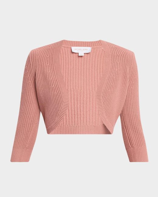 Michael Kors Pink Cashmere Cropped Shrug