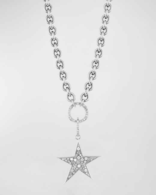 Sheryl Lowe White Star Pendant Cable Chain Necklace With Diamonds