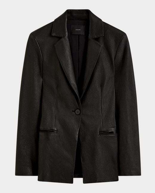 Joseph Black Pascal Single-Button Leather Jacket