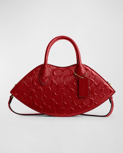 Coach red hotsell patent leather bag