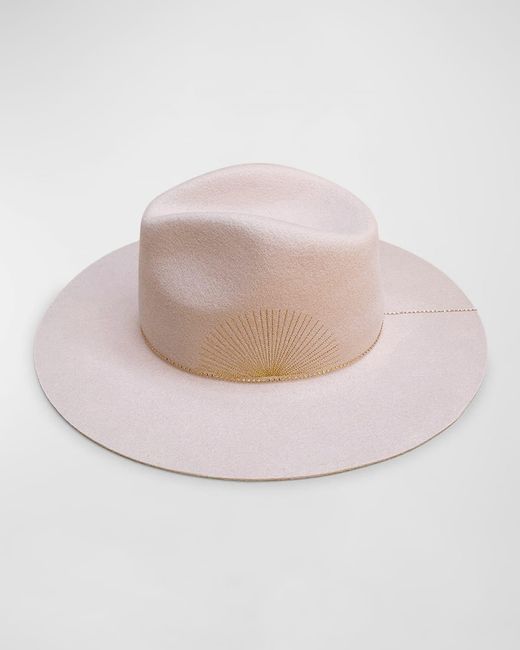 Van Palma Natural Basile Chained Merino Wool Fedora