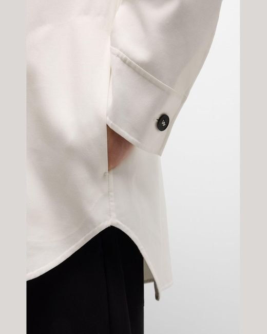 Jil Sander White Cotton-Silk Overshirt for men