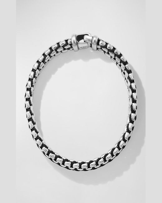 David Yurman White Woven Box Chain Bracelet In Silver, 12mm for men