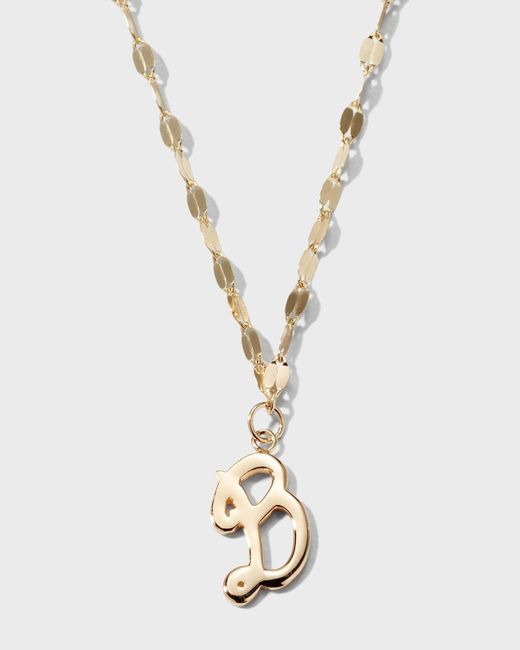 Lana Jewelry White Micro Cursive Initial Necklace