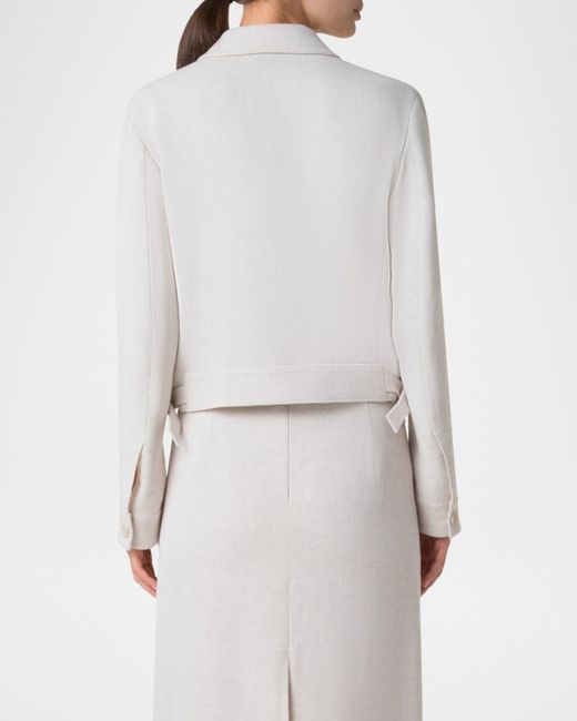 Akris Gray Peer Twisted Linen Double-Face Jacket
