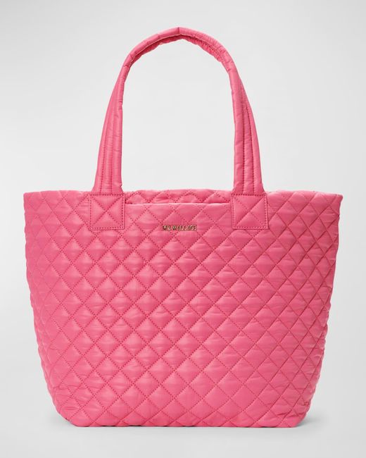 MZ Wallace Pink Metro Deluxe Medium Quilted Tote Bag