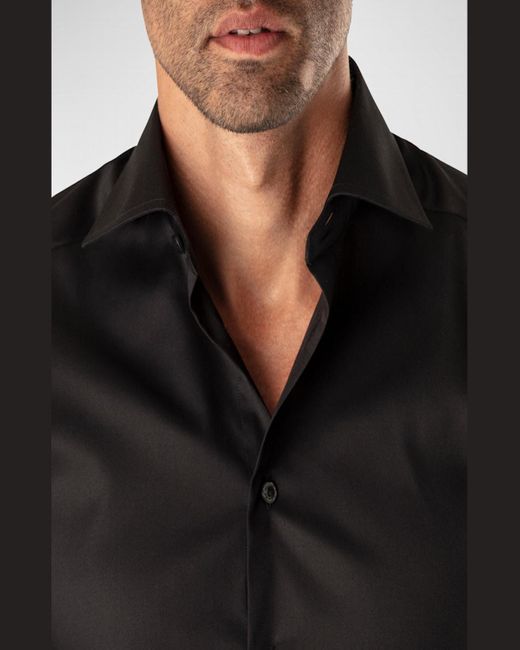 Eton of Sweden Black Contemporary-fit Twill Dress Shirt for men