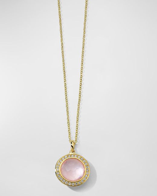 Ippolita White Small Pendant Necklace In 18k Gold With Diamonds