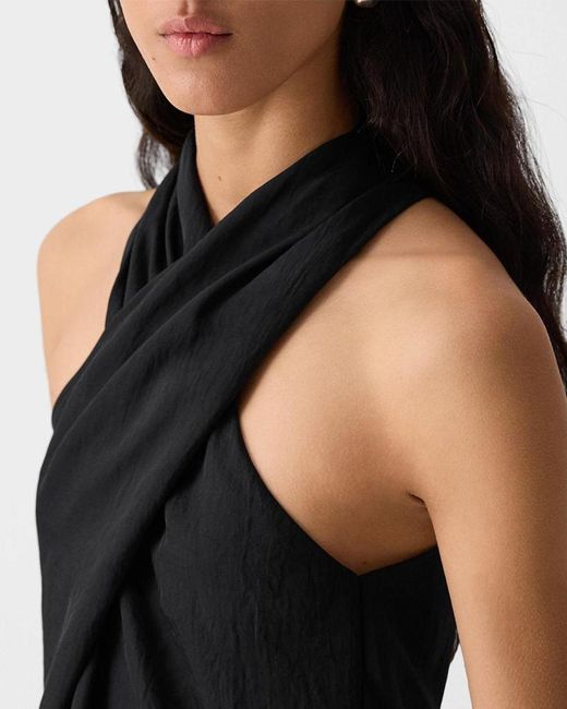 Theory Black Halter Solid Sleeveless Top