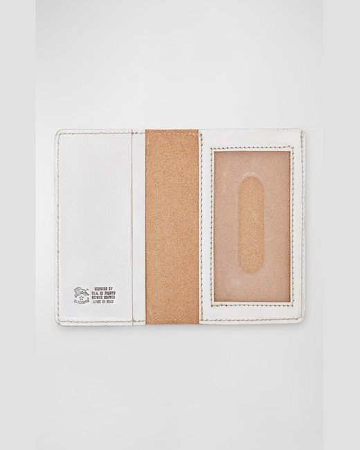 Il Bisonte White Classic Bifold Leather Card Case