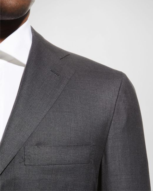 Kiton Gray Apos;S Two-Piece Solid Wool Suit for men