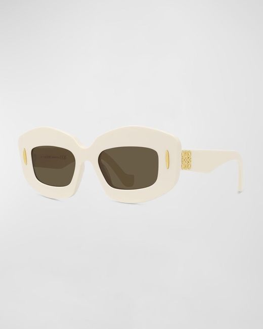 Loewe Natural Screen Chunky Acetate Rectangle Sunglasses