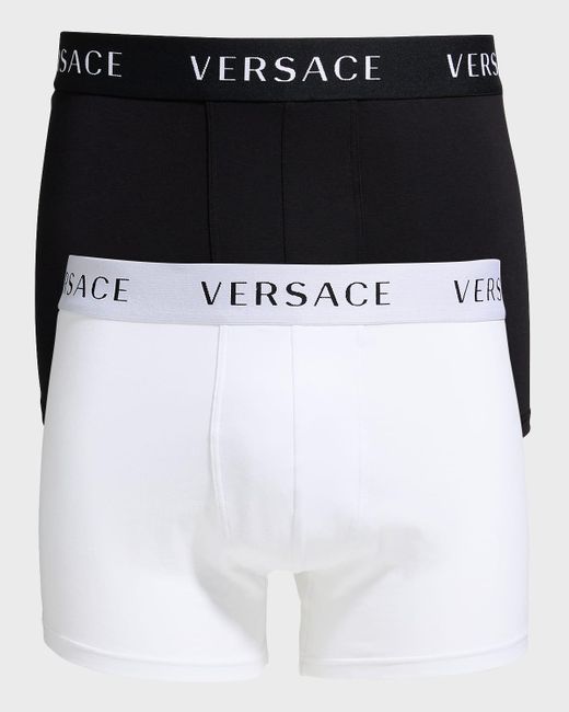 Versace Black 2-Pack Long Boxer Briefs for men