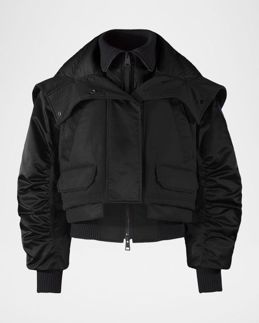Canada Goose Black Claremont Hooded Down Bomber Jacket