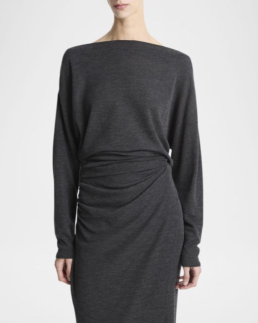 Vince Blue Draped High-Neck Top