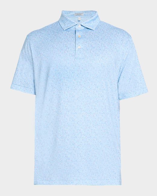 Peter Millar Blue Day Of The Dead Performance Jersey Polo for men