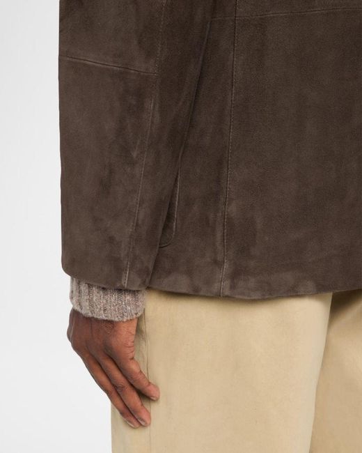 Vince Brown Apos;S Suede Notch Lapel Two-Button Blazer for men