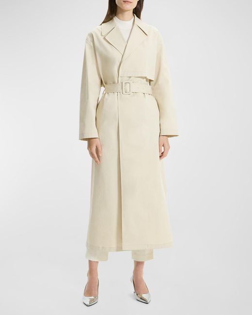 Theory Natural Single-Breasted Wrap Trench Coat