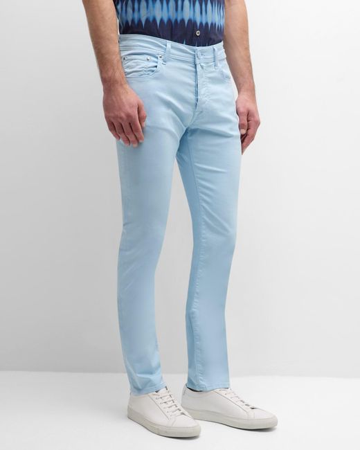Jacob Cohen Blue Bard Slim Fit Five-Pocket Pants for men