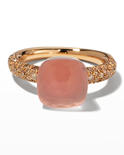 Pomellato Pink Nudo Doublet Classic Ring, Size 54