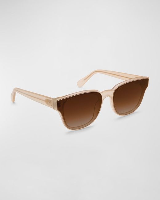 Krewe Brown Webster Nylon Acetate Square Sunglasses