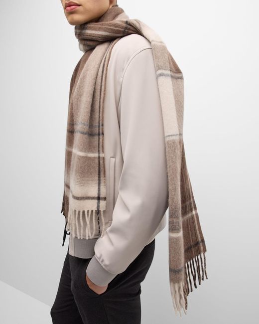 Begg x Co Natural Florence Wool Scarf for men