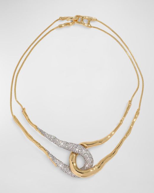Alexis Metallic Solanales Crystal Interlock Necklace
