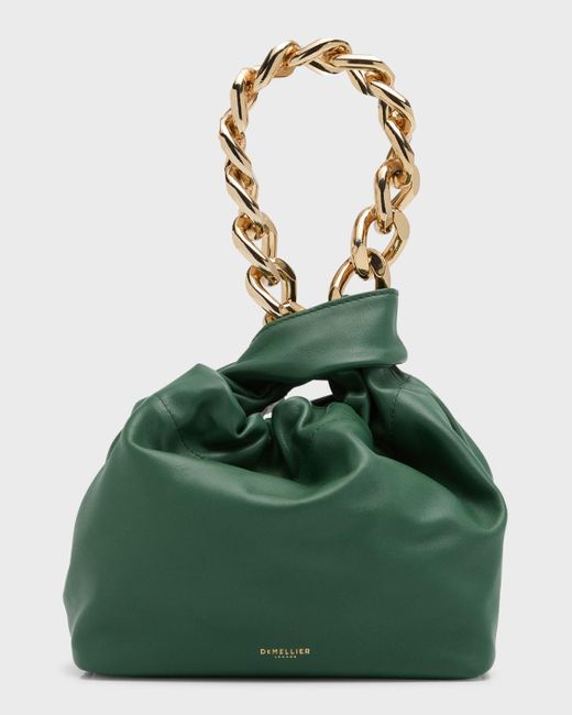 DeMellier Green Santa Monica Leather Top-handle Bag W/ Chain