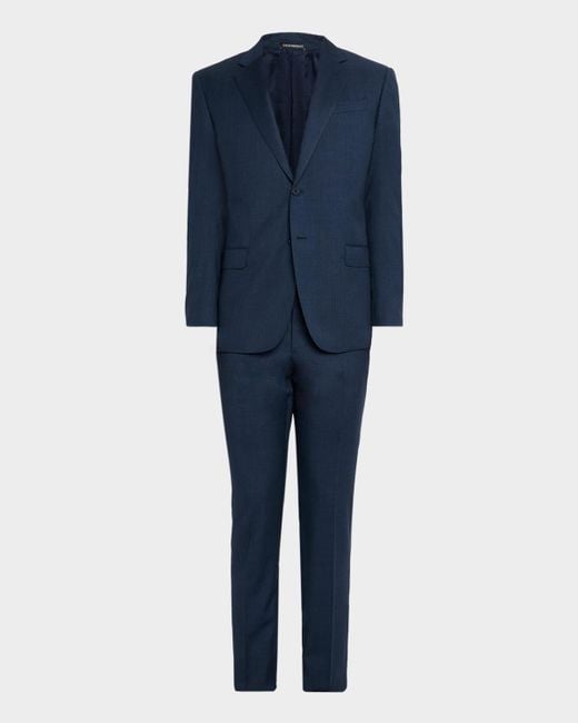 Emporio Armani Blue Wool Micro-Houndstooth G Line Suit for men