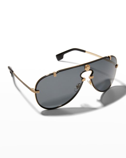 Versace Metal Medusa Headgreca Shield Sunglasses in Blue for Men Lyst