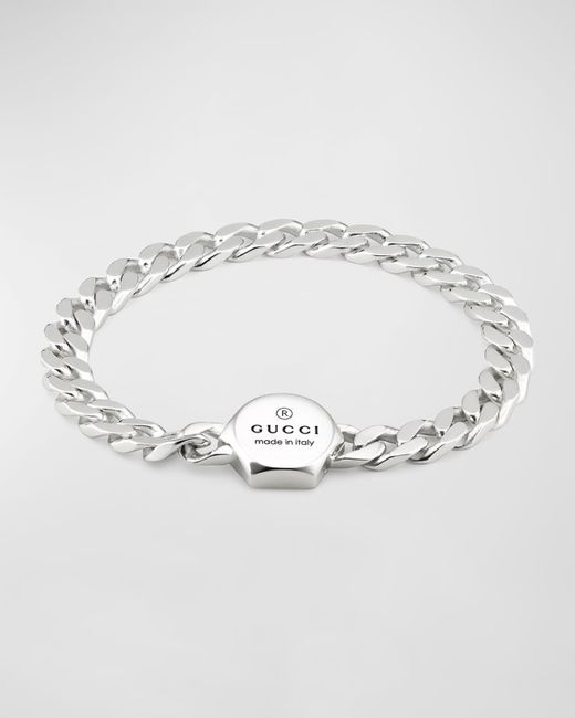 Gucci Metallic Trademark Curb Chain Bracelet for men