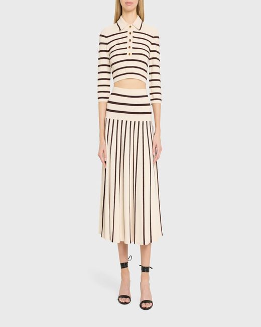 Zimmermann Multicolor Illuminate Stripe Midi Skirt