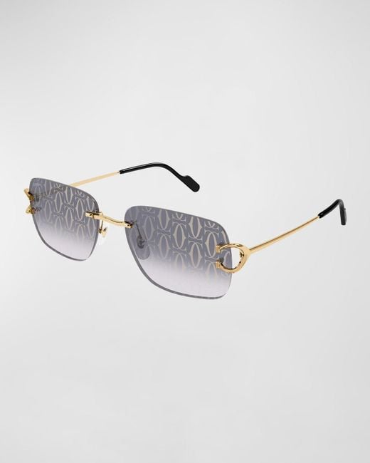 Cartier Metallic Rimless Metal Sunglasses for men