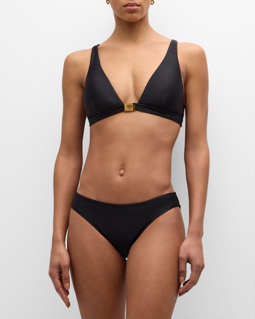 L'Agence Black Lexie Solid Bikini Top