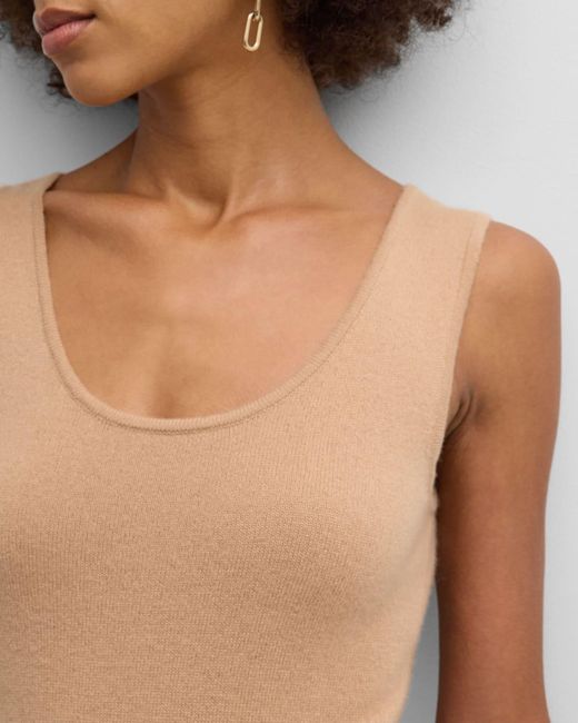 Neiman Marcus Natural Cashmere Basic Tank Top