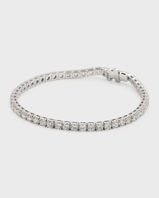 Neiman Marcus Natural 18k White Gold Round Diamond Bracelet, 7"l, 8.0tcw