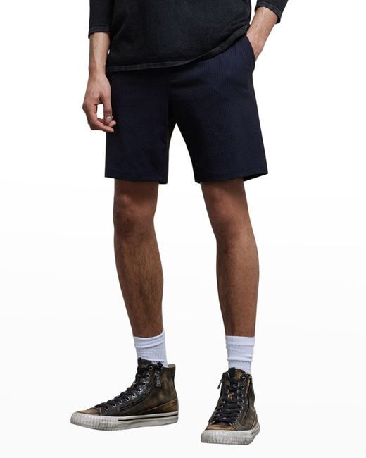 John Varvatos Blue Gary Vertical Jacquard Shorts for men