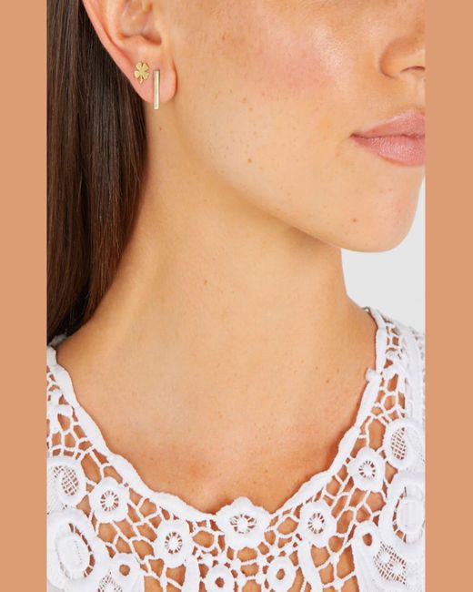 Jennifer Meyer Metallic 18k Mini Four-leaf Clover Stud Earrings