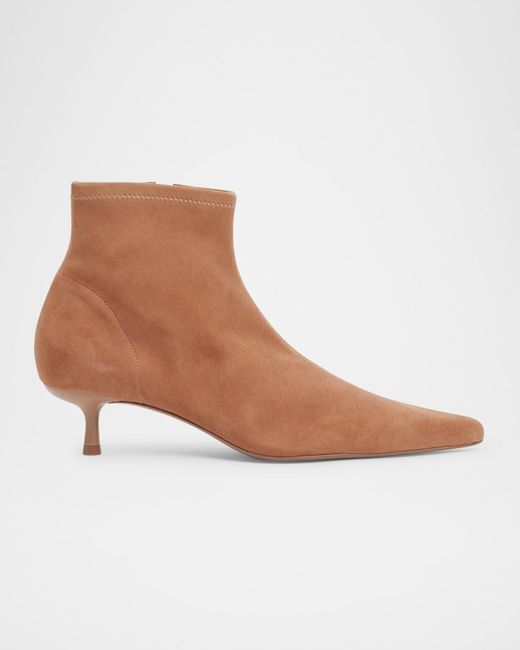 Jonathan Simkhai Brown Joni Stretch Suede Ankle Booties